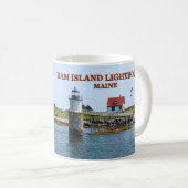 Ram Island Lighthouse, Boothbay Harbor Maine Tasse (VorderseiteRechts)