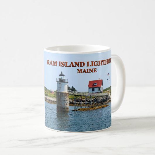 Ram Island Lighthouse, Boothbay Harbor Maine Tasse (VorderseiteRechts)