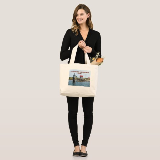 Ram Island Lighthouse, Maine Jumbo Tote Bag Jumbo Stoffbeutel (Vorderseite (Model))