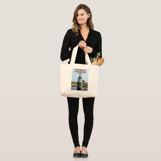 Ram Island Lighthouse, Maine Jumbo Tote Bag Jumbo Stoffbeutel (Vorderseite (Model))
