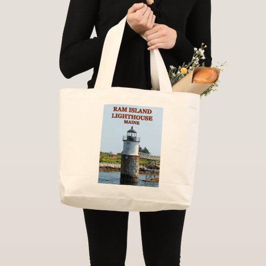 Ram Island Lighthouse, Maine Jumbo Tote Bag Jumbo Stoffbeutel (Vorderseite (Produkt))