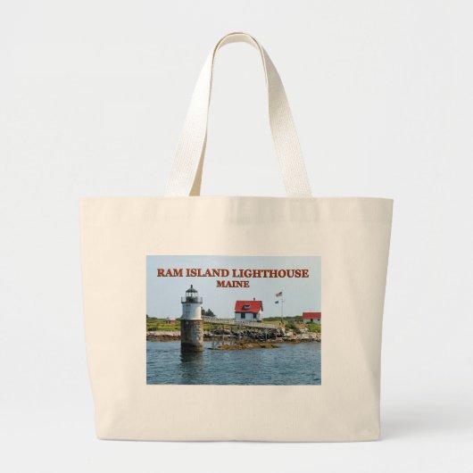 Ram Island Lighthouse, Maine Jumbo Tote Bag Stoffbeutel (Vorne)
