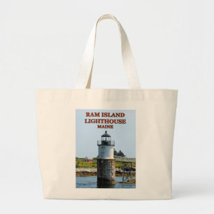 Ram Island Lighthouse, Maine Jumbo Tote Bag Stoffbeutel