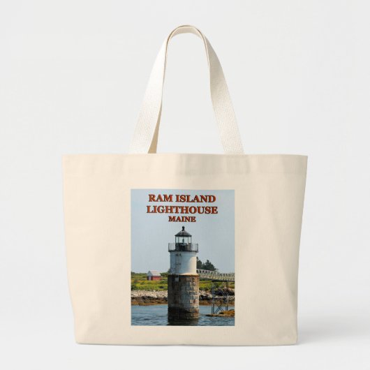 Ram Island Lighthouse, Maine Jumbo Tote Bag Stoffbeutel (Vorne)