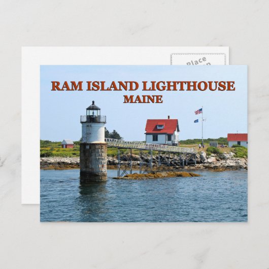 Ram Island Lighthouse, Maine Postcard Postkarte (Vorne/Hinten)