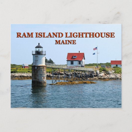 Ram Island Lighthouse, Maine Postcard Postkarte (Vorderseite)