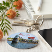 Ram Island Lighthouse, Maine Schlüsselanhänger (Seite)