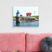 Ram Island Lighthouse, Maine Wrapped Canvas Print Leinwanddruck (Insitu (Wohnzimmer))