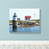 Ram Island Lighthouse, Maine Wrapped Canvas Print Leinwanddruck (Insitu (Holzboden))