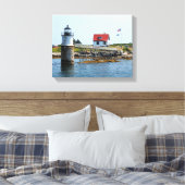 Ram Island Lighthouse, Maine Wrapped Canvas Print Leinwanddruck (Insitu (Schlafzimmer))