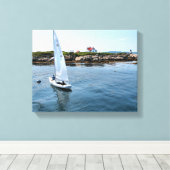 Ram Island Lighthouse, Maine Wrapped Canvas Print Leinwanddruck (Insitu (Holzboden))