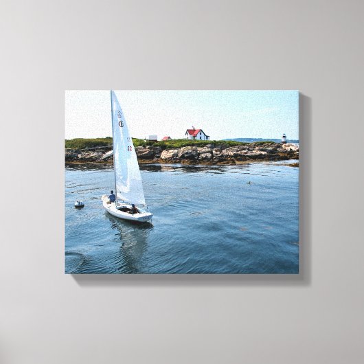 Ram Island Lighthouse, Maine Wrapped Canvas Print Leinwanddruck (Vorderseite)