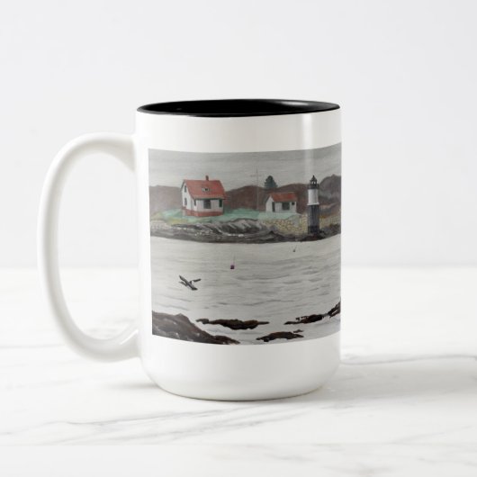 Ram Island Maine Zweifarbige Tasse (Links)