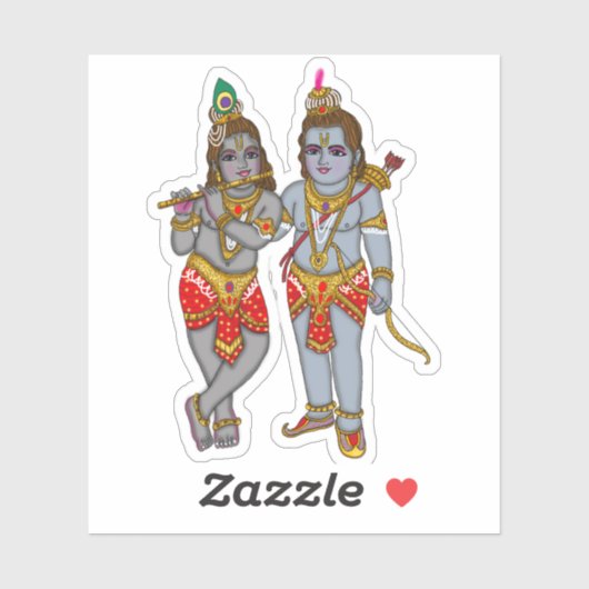 Ram & Krishna Sticker (Blatt)