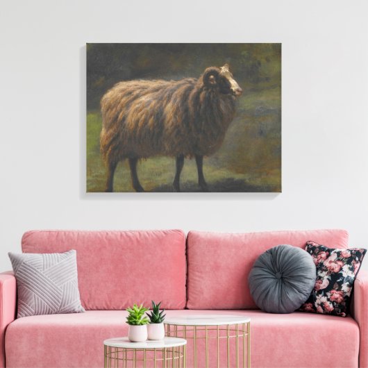Ram (männliche Schafe) auf dem Bauernhof (von Rosa Leinwanddruck (Insitu (Wohnzimmer))