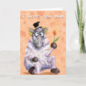 Ram mit Blume Funny Mother Day Card Karte (Vorderseite)