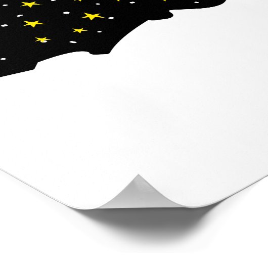 Ram on Space Mountain | Cosmic Silhouette Poster (Ecke)