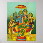 Ram Panchayatan Embellished von Raja Ravi Varma Poster (Vorne)