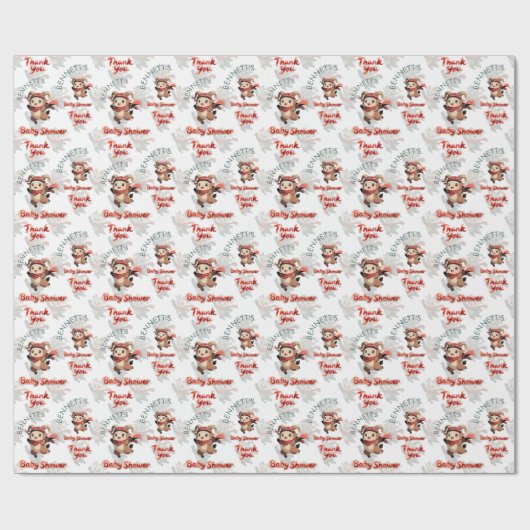 Ram Pattern Thank You Baby Shower Wrap Geschenkpapier (Flach)