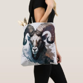 Ram Portrait Tiermalerei Kunst, Dichtung und Musik Tasche (Von Nahem)