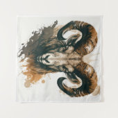 Ram Portrait Tiermalerei Kunst, Dichtung und Musik Wandteppich (Vorderseite (Horizontal))