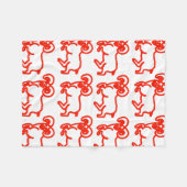 Ram Red Outline Pattern Fleecedecke (Vorderseite (Horizontal))