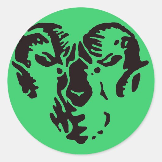 Ram Runder Aufkleber (Vorderseite)