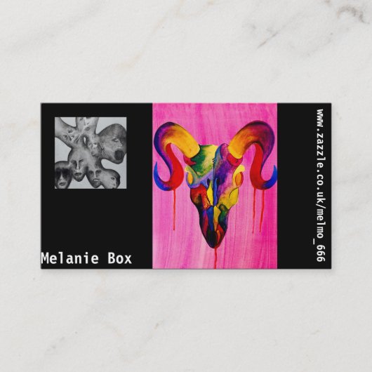 RAM-Schädel- und -geistentwurfs-Visitenkarten Visitenkarte (Vorderseite)