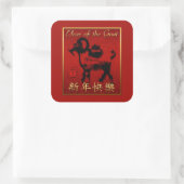 Ram Sheep Goat Year Chinesischer Gruß-Quadrat-Stic Quadratischer Aufkleber (Tasche)