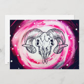 Ram Skull Art Feiertagskarte (Vorne/Hinten)