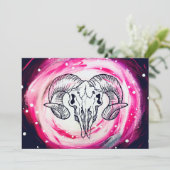 Ram Skull Art Feiertagskarte (Stehend Vorderseite)