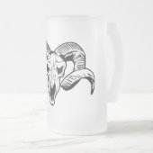 RAM-SKULL MATTGLAS BIERGLAS (VorderseiteRechts)