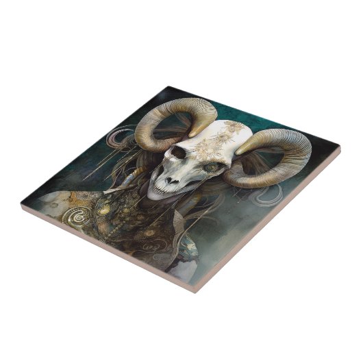 Ram Skull Surreal Fantasy Art Fliese (Seite)