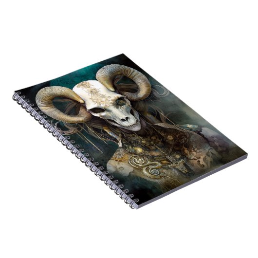 Ram Skull Surreal Fantasy Art Notizblock (Rechte Seite)