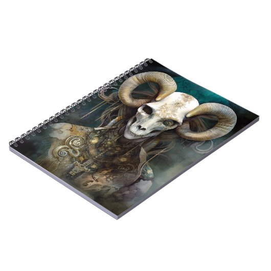 Ram Skull Surreal Fantasy Art Notizblock (Linke Seite)
