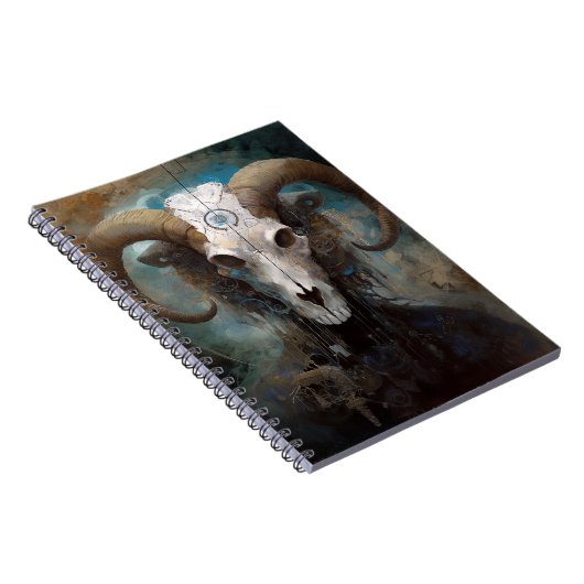 Ram Skull Surreal Fantasy Art Notizblock (Rechte Seite)