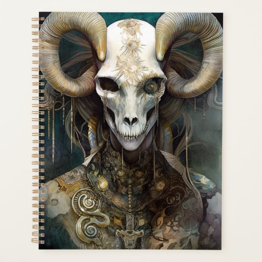 Ram Skull Surreal Fantasy Art Planer (Vorderseite)