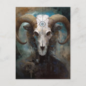 Ram Skull Surreal Fantasy Art Postkarte (Vorderseite)