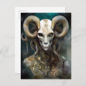 Ram Skull Surreal Fantasy Art Postkarte (Vorne/Hinten)