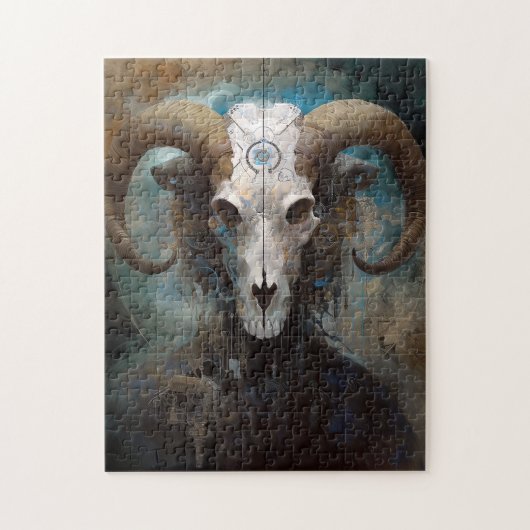 Ram Skull Surreal Fantasy Art Puzzle (Vertikal)