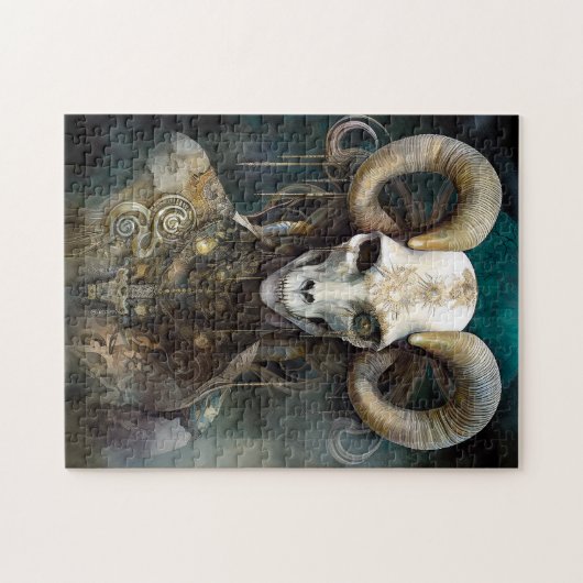 Ram Skull Surreal Fantasy Art Puzzle (Horizontal)