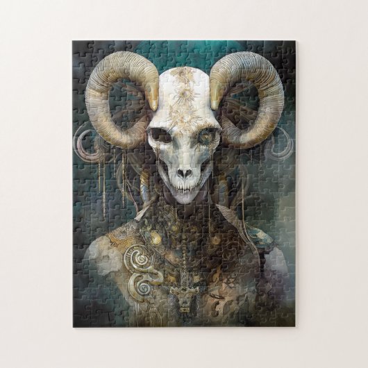 Ram Skull Surreal Fantasy Art Puzzle (Vertikal)