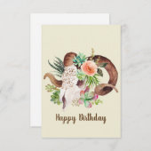 Ram Skull und Succulable individuelle Geburtstagsk (Vorne/Hinten)