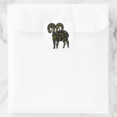 Ram Space Stars Silhouette Quadratischer Aufkleber (Tasche)