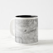 RAM und Kopf eines RAMs Zweifarbige Tasse (Vorderseite Links)