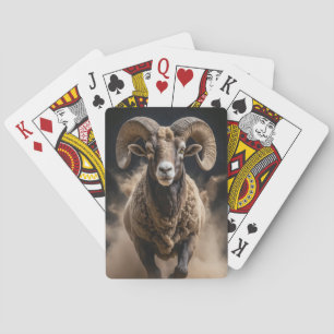 Ram Wild Animal Elegantes Dramatisches Nebelportra Spielkarten