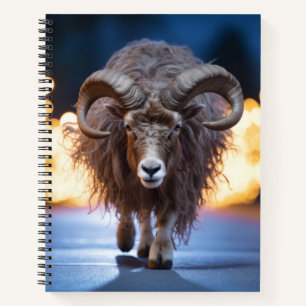 Ram Wildlife Animal auf der Straße im Freien Notizblock
