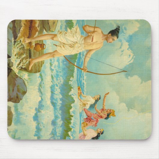 Rama besiegt das Meer durch Raja Ravi Varma Mousepad (Vorne)