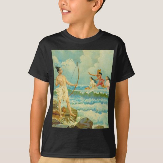 Rama besiegt das Meer durch Raja Ravi Varma T-Shirt (Vorderseite)