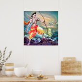 Rama besiegt den Ozean mit V. Sapar Poster (Küche)